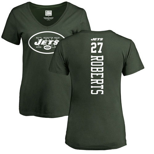 New York Jets Green Women Darryl Roberts Backer NFL Football #27 T Shirt